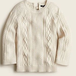 J. Crew Tie-Back Cable Knit Sweater